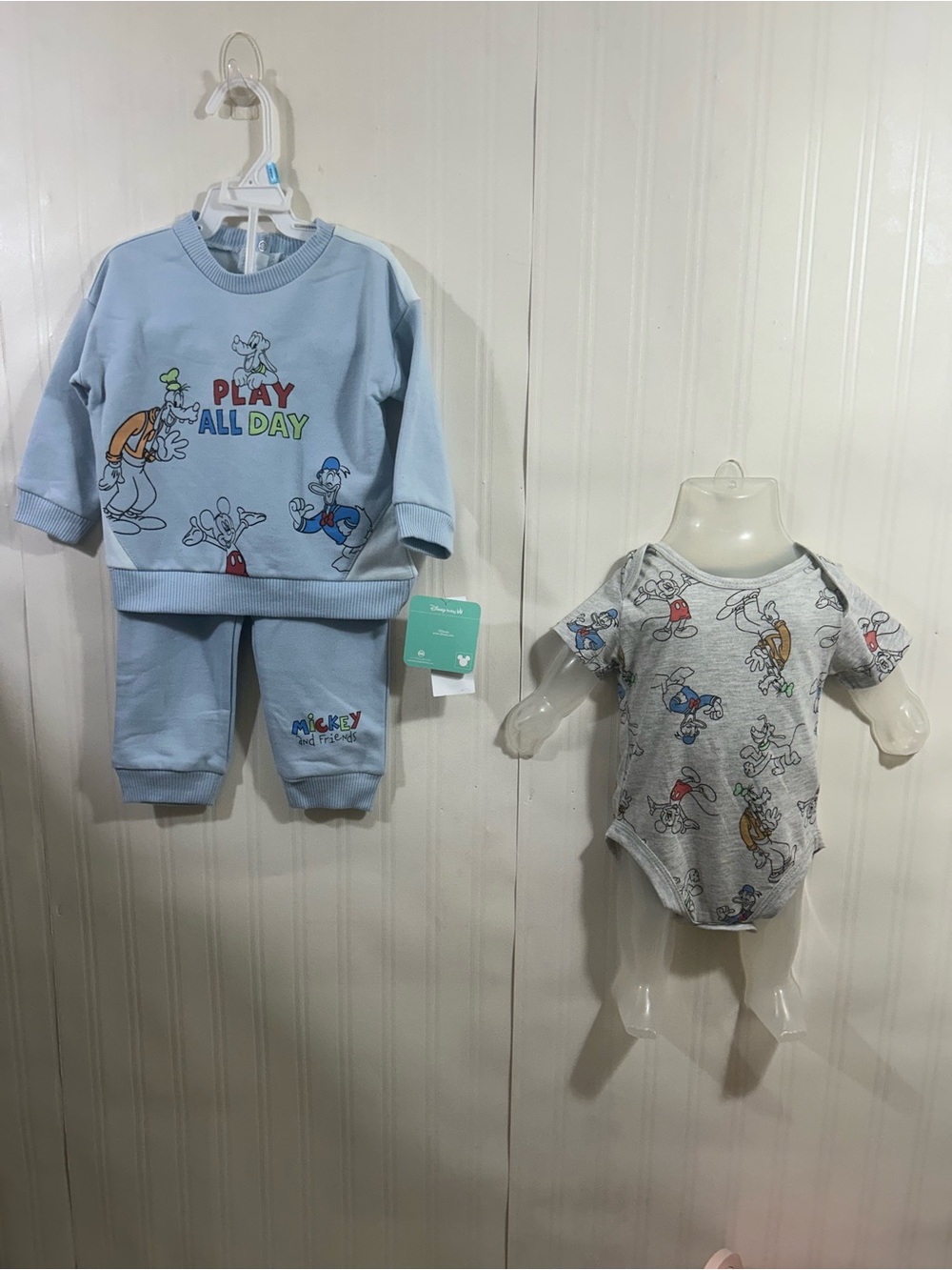 Baby Blue "Play All Day" Mickey & Friends Outfit Set